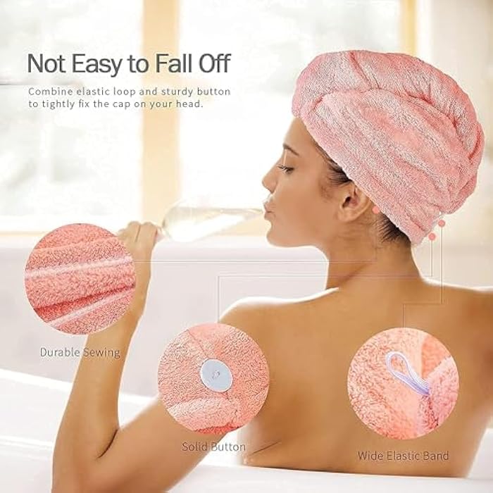 Microfiber hair towel, hair turbans for wet hair, curly hair, hair drying towel multicolor - Image 4